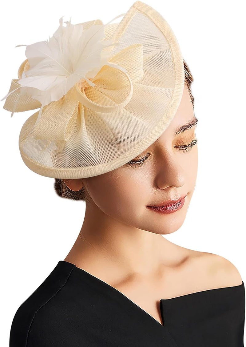 DRESHOW قبعات فاسيناتور للنساء قبعة حفلة شاي قبعة عتيقة على شكل علبة رأس لكوكتيل - Image 1